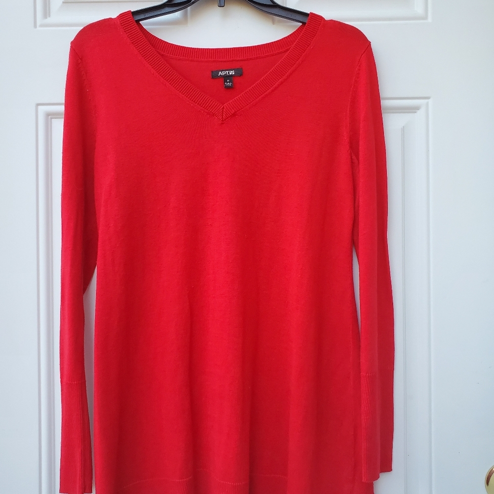 Apt 9 Red Long Sleeve Lightweight Sweater